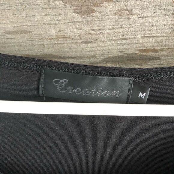 CREATION Size Med Black 3/4 sleeve top - Picture 4 of 4